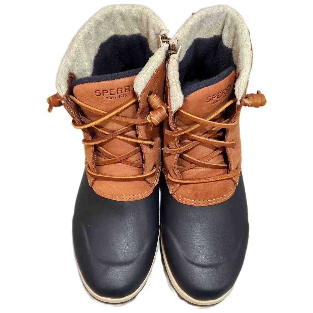 Sperry‎ Maritime Repel Tan Navy Insulated Waterproof Duck Boots Women's 7.5 M